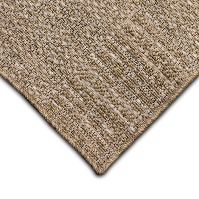 Ivory Geometric Flat Woven Synthetic Indoor/Outdoor Rug