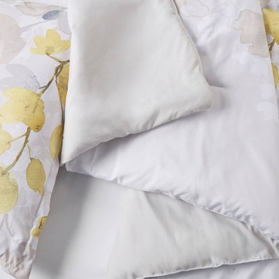 Twin XL Yellow Floral Microfiber Bed in a Bag Set