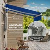 Resenkos Patio Awning, Outdoor Sun Shade Shelter Cover Awnings,12' x 10' Retractable Awning Patio Awnings Sun Shade Shelter with Manual Crank Handle, - 2 of 4