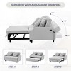 LOVMOR 54.7" Multiple Adjustable Positions Sofa Bed Stylish Sofa Bed with a Button Tufted Backrest, Two USB Ports and Four Floral Lumbar Pillows - 3 of 4