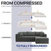 Aukfa 5-Seat L-Shaped Corduroy Sectional Sofa with 5 Pillows ¨C No-Assembly Cloud Couch, High-Density Sponge, Perfect for Apartments, Gray - 4 of 4