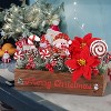 Christmas Table Centerpieces Artificial Floral Arrangements , with Snowman Red Berries Picks Pine Cones Candy - 4 of 4