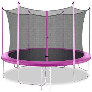 FDW 8/10/12/14FT Trampoline with Enclosure Net Outdoor Jump Rectangle Trampoline - ASTM Approved-Combo Bounce Exercise Trampoline for Kids and Adults - 1 of 4