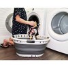 SAMMART Collapsible Oval Plastic Laundry Basket with 3 Handles 57L (15 Gallons) Dark Grey - 2 of 4