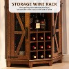 OKD 72" Corner Bar Storage Cabinet, Tall Wine Bar Cabinet w/Barn Door & Adjustable Shelf, Home Bar Cabinet w/LED Light & Glass Rack - 3 of 4