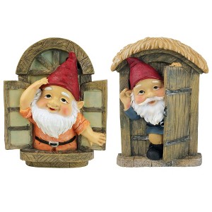 Design Toscano The Knothole Gnomes Garden Welcome Tree Sculpture: Window & Door Gnomes - 1 of 4