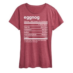 Women's - Instant Message - Eggnog Nutrition Christmas Short Sleeve Graphic T-Shirt - 1 of 4