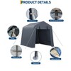 COZONY Portable Outdoor Storage Shed, Weather-Resistant Carport with UV Rain and Snow Protection for Motorcycle and Tools - 4 of 4