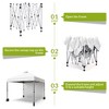 10x10 Pop Up Canopy Tent, Instant Portable Shelter with Wheeled Bag and Silver Coated Top, Adjustable Heights Gazebo with Sidewall, Outdoor Sun Shade - 4 of 4