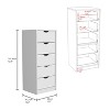 NicBex 5 Drawers Tall Dresserr for Bedroom,Modern Style Wooden Drawers with Free Handle,Dressers for Kids Room,Living Room,Entry and Hallway - 3 of 4
