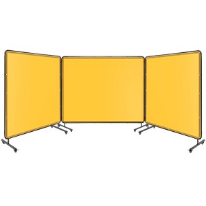 3 Panel Vinyl Welding Screen with Metal Frame,Flame-Resistant Welding Protection Screen, Welding Screen Panel for Workshop,Industrial - 1 of 4