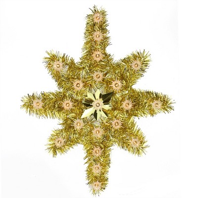 Northlight 21" Gold Star of Bethlehem Christmas Tree Topper - Clear Lights