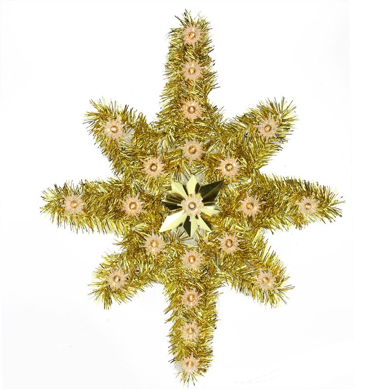 Northlight 21" Gold Star of Bethlehem Christmas Tree Topper - Clear Lights, 1 of 4