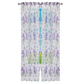 Collections Etc Sheer Floral Butterfly Panel