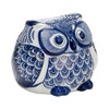 Sagebrook Home 5" Ceramic Owl Sculpture - Contemporary Blue and White Chinoiserie Decorative Owl Figurine for Home or Office Accent - Creative Gift - 2 of 4