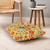 Cat Coquillette Peaches Green Leaves Square Floor Pillow - Deny Desings - 4 of 4