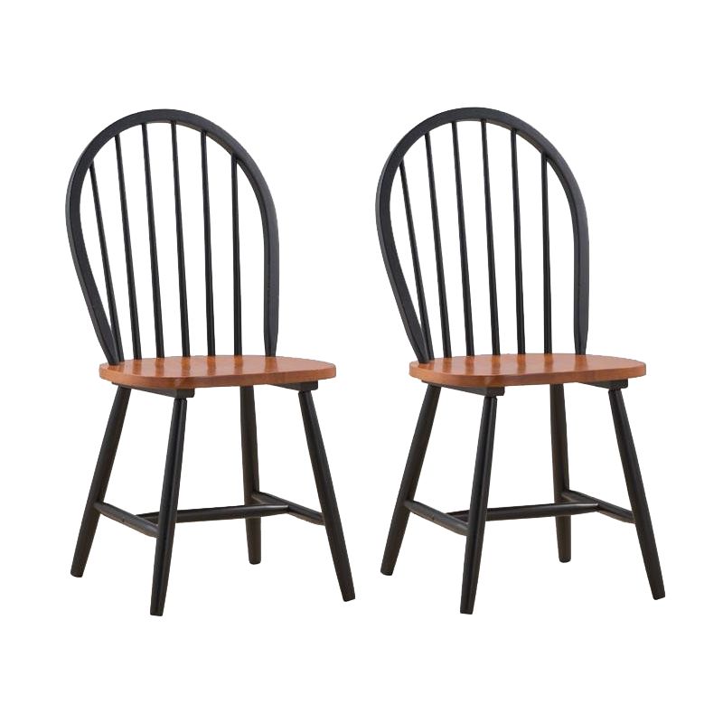Set of 2 Windsor Dining Chair Wood/Black/Cherry - Boraam, 1 of 13
