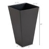 SEVOBAL Planters Large Taper Planters with Drainage Holes and Plug, Set of 3 Tall for Outdoor and Indoor Plant Pots, Brown, 15.75"*15.75"*28" - 3 of 4
