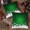 Christmas Throw Pillow Covers 18x18, Velvet Throw Pillows Set of 2, Floral Snowflake Pillow Covers for Couch Home Decoration - 2 of 2