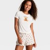 Women's Pointelle Short Sleeve Top and Shorts Pajama Set - Wild Fable™ - 3 of 3