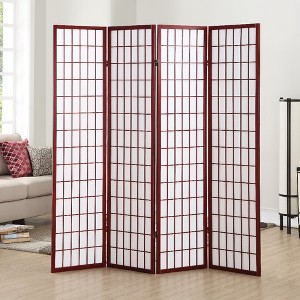 KWPZQEB 4 Panel Room Divider, Oriental Shoji Screen, 72" Folding Privacy Screen, Freestanding Wall Decorative Privacy Screen for Living Room - 1 of 4