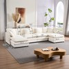 Mjkone 132'' Oversized Modular Sectional Sofa, U-Shaped Couch with 2 Ottomans, 6-Seat Chenille Fabric Upholstered Deep Seat Sofa - 2 of 4