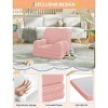 Kids Couch, 2-in-1 Convertible Teddy Fleece Fabric Toddler Sofa Chair, Soft Fold Out Couch Lounger for Kids, Comfy Children's Sofa Bed - 4 of 4
