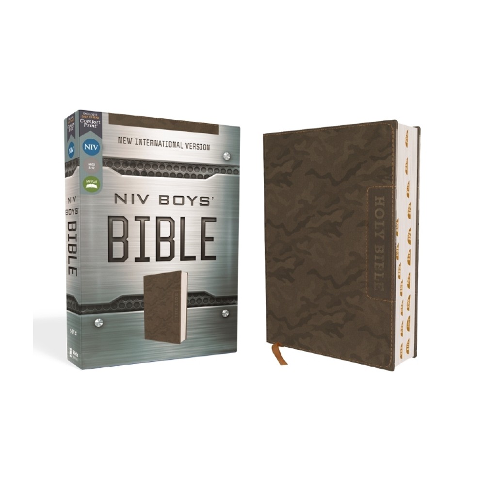 Niv, Boys' Bible, Leathersoft, Brown Camo, Thumb Indexed Tabs, Comfort Print - by Zondervan (Leather Bound)