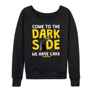 Women's - Star Wars - Come To The Dark Side Lightweight French Terry Wide Neck Long Sleeve Shirt - 1 of 4