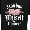 Women's - Instant Message - Buy Myself Flowers Short Sleeve Graphic T-Shirt - 2 of 4