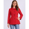 INSPIRE CHIC Women's Work Office Winter Overcoat Single Breasted Point Collar Pea Coat - 2 of 4