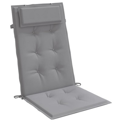 vidaXL Outdoor and Indoor Highback Chair Cushions in Gray - Set of 2, Durable Oxford Fabric Material, Ultra-Soft Foam Fiber Filling
