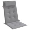 vidaXL Highback Chair Cushions (Set of 4) - Durable Gray Oxford Fabric Cushions with Foam Fiber Filling - for Indoor/Outdoor High-Back Chairs - 3 of 4