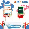 Aobox Double Sided Wooden Kids Easel Adjustable Height with 100 Accessories Magnetic Chalkboard Painting Board Paper Rolls Art Supplies Storage - 2 of 4
