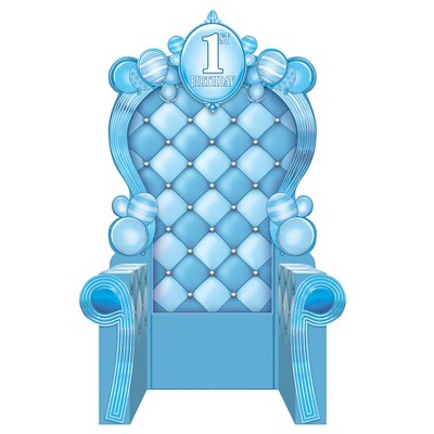 Beistle 3-D 1st Birthday Throne Prop, 7' 1.75" x 3' 9.25", (1/Box) Blue