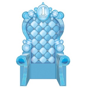 Beistle 3-D 1st Birthday Throne Prop, 7' 1.75" x 3' 9.25", (1/Box) Blue - 1 of 4