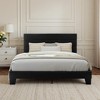 Allewie Platform Bed Frame with Fabric Upholstered Headboard and Wooden Slats Support, Fully Upholstered Mattress Foundation/No Box Spring Needed/Easy Assembly - 3 of 4