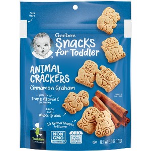 Gerber Baby Food Cinnamon Graham Animal Crackers Baby Snack - 6oz - 1 of 4