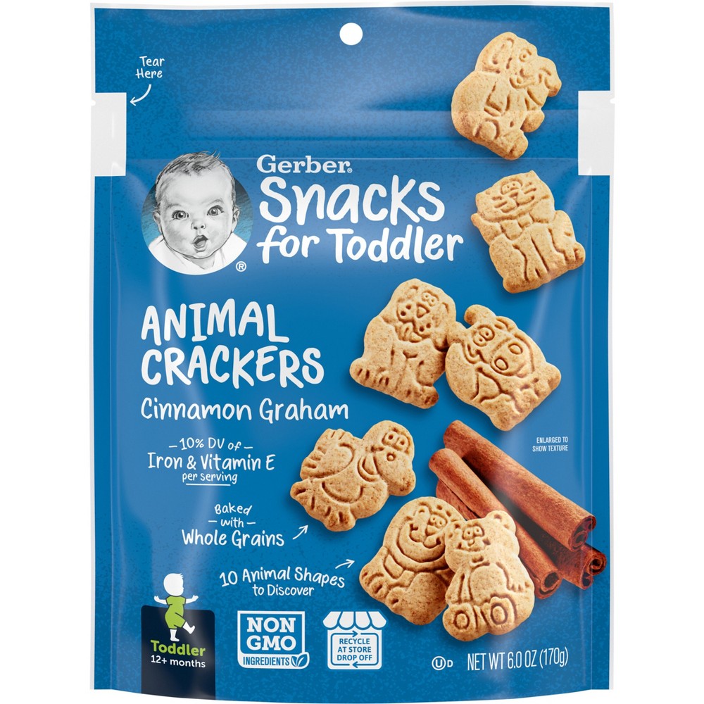 Gerber Baby Food Cinnamon Graham Animal Crackers Baby Snack - 6oz