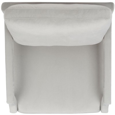 Light Grey Velvet Wood Spot Accent Armchair