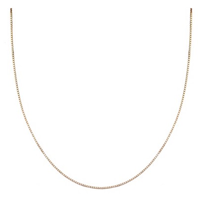 Women's Box Chain Necklace in Rose Gold over Sterling Silver - Rose (18")