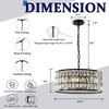 ALOADECOR 20'' Modern Crystal Chandelier Matte Black Finish 6-Light Round Drum Pendant Light Fixture for Dining Room Kitchen - 4 of 4