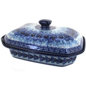 Blue Rose Polish Pottery 665 Ceramika Artystyczna Large Covered Baking Dish - 1 of 1