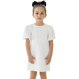 2Bunnies Baby Toddler Girls' Textured Puff Sleeve Dress - 1 of 4