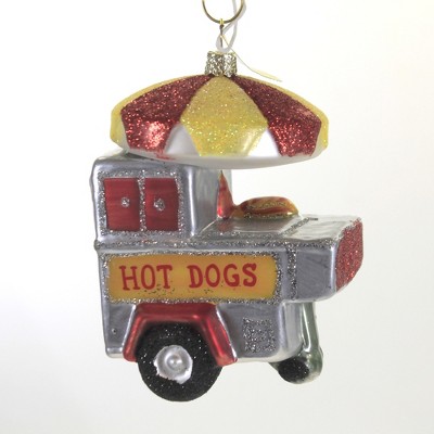 Holiday Ornament 4.0" Hot Dog Cart Ornament Stand Vendor  -  Tree Ornaments