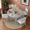 5-Piece Round Dining Table Set for 4 with Upholstered Chairs, Retro Solid Wood Kitchen Table Set with Radial Wood Grain Top for Dining Room - 3 of 4