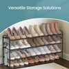 Shoe Rack, 3-Tier Shoe Organizer, Metal Shoe Shelf Storage with 4 Side Hooks,  Easy Assembly, 11"D x 44.9"W x 20.8"H - 4 of 4
