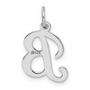 Black Bow Jewelry 14k White Gold, Sophia Collection, Small Script Initial B Pendant - 3 of 4