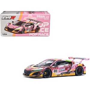 Honda NSX GT3 EVO22 #08 Pink with Graphics "EVA RT Production Model Custom Type-08" 1/64 Die Cast Model Car by Pop Race - 1 of 3