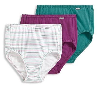 Jockey Womens Plus Size Elance Brief 3 Pack Underwear Briefs 100% Cotton 11  Apple Blossom/rice Flower/black Currant : Target